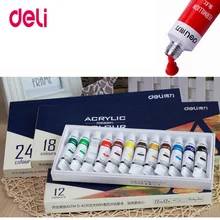 Балык водостойкие 24 Цвета трубы Акриловые Краски комплект Цвет ногтей стекло Книги по искусству Краски ing Краски для ткань рисунок инструменты для детей