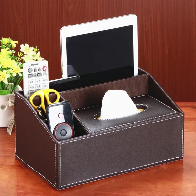 Креативная компания Настольный многофункциональный пульт дистанционного управления pu кожаный ящик для хранения ofhead коробка для хранения ткани