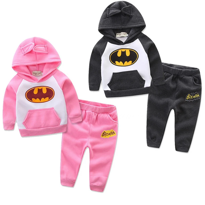 

Children Clothing Sets Spring Autumn Batman baby Boys Girls Clothing Sets Fashion Hoodie+pants 2Pcs suits 2-6 years kids clothes