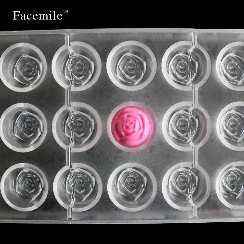 

Facemile Rose Flower polycarbonate Chocolate Plastic Candy Mold Baking Pastry Tool Baking Tray 54009