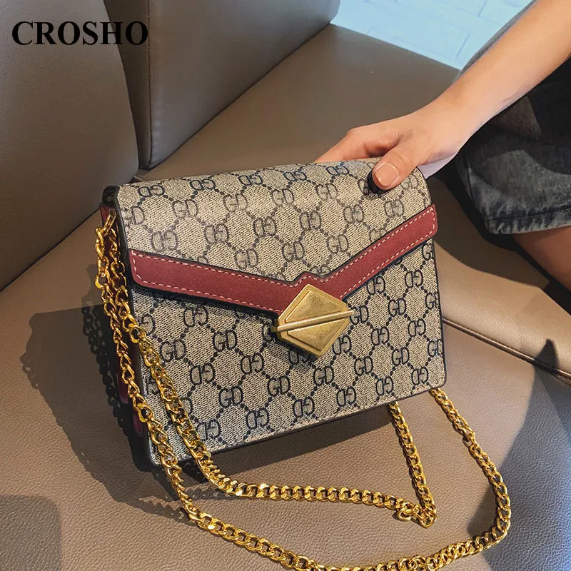 

CROSHO Chain Fashion Messenger Bag Diamond Lattice Messenger Bags