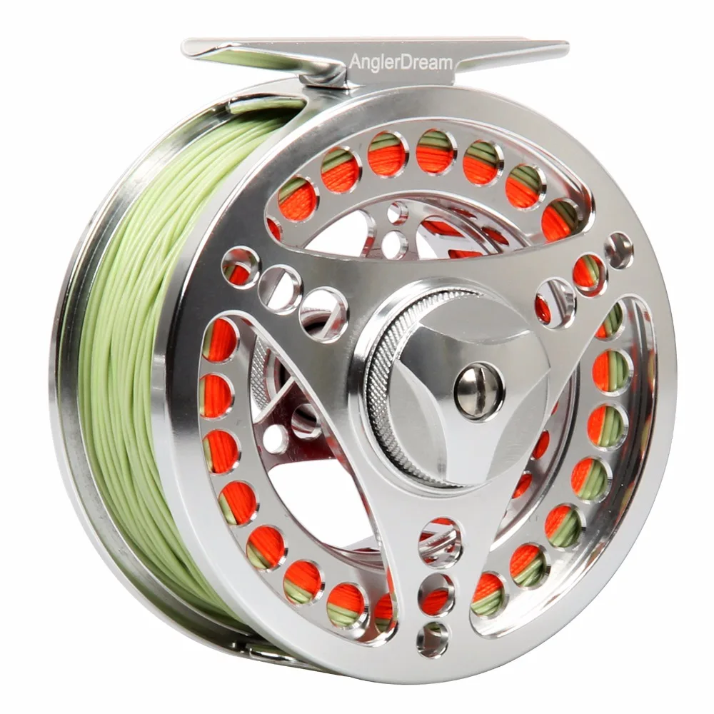 3/4 5/6 7/8 9/10WT Fly Reel Combo CNC Machined Aluminum Fly Reel Silver