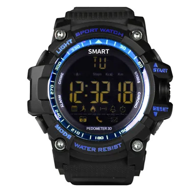 Водонепроницаемые Смарт-часы EX16, Bluetooth, часы с уведомлением, дистанционное управление, шагомер, спортивные часы, уличные, для плавания, мужские Смарт-часы - Цвет: Синий