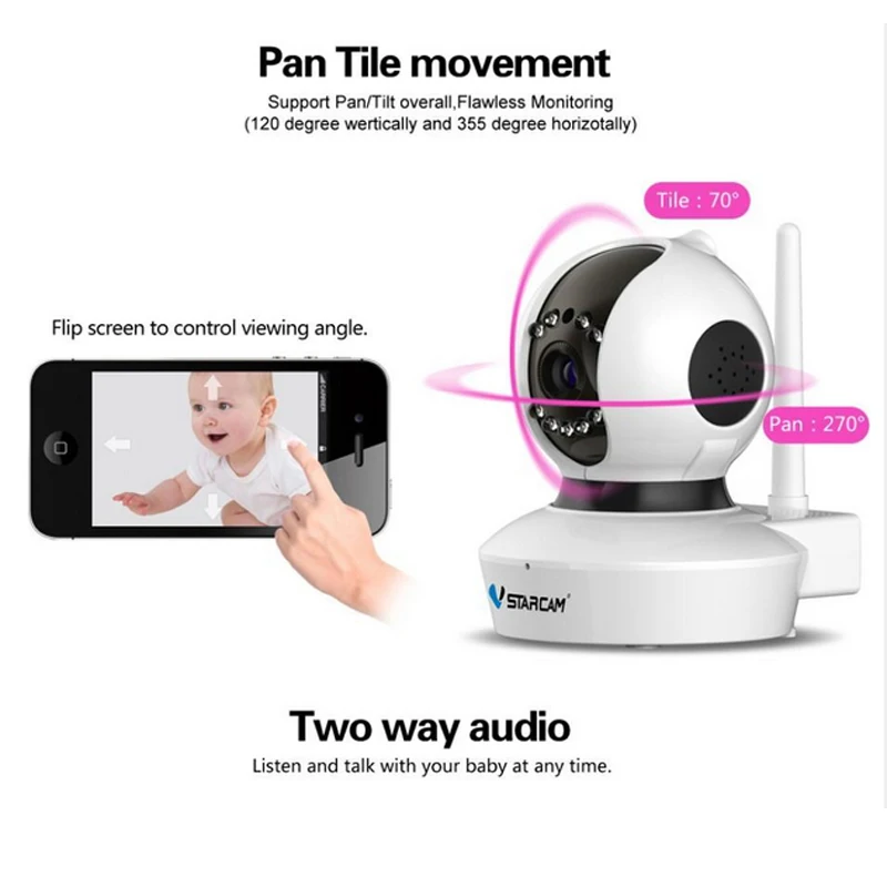 

Vstarcam C7823WIP Free Shipping 720P Wifi IP Camera With 1.0 Megapixel P2P Wireless IP Camera 720P Onvif Mini Indoor IP Camera