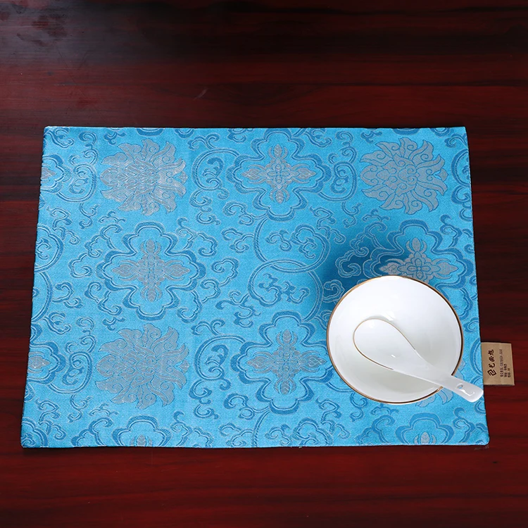 Декоративные китайские шелковые ткани цветочный салфетки для стола плиты мат большой прямоугольник роскошный обеденный стол изоляции колодки 40x32 см
