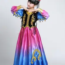 Детские костюмы для девочек, Индия Танцы, Уйгурский костюмы, Синьцзян Танцы, детская Национальный Танцы, большие качели юбки