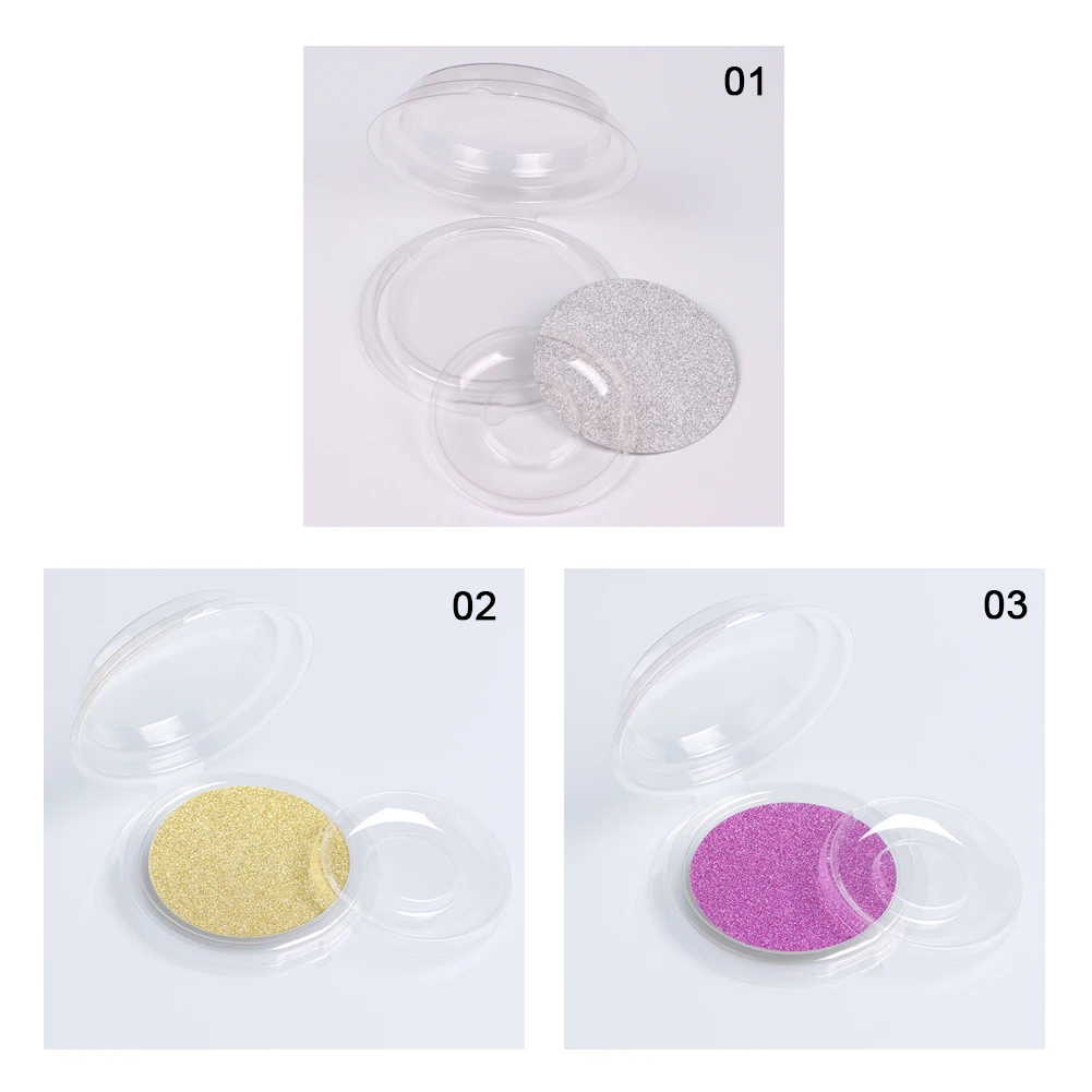

10pcs False Eyelash Packing Round Box Transparent Lid Tray Individual Magnet Eyelashes Stand Acrylic Pad Lash round Tool Case