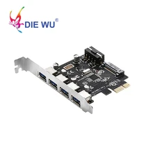 5 Гбит/с 4 порта USB 3,0 Riser card PCIe Плата расширения с 4 Pin или SATA 15 Pin источник питания