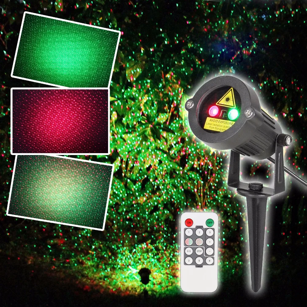 Laser Christmas Light Outdoor Star Red & Green Waterproof show