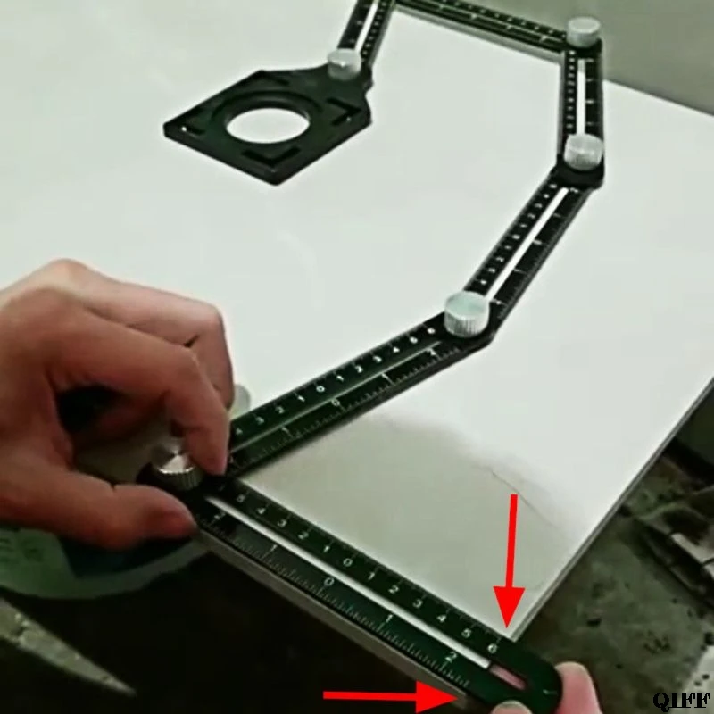 6 складной линейка плитка отверстие позиционирования мульти шаблон угол линейки w/сверла руководство для перфоратора столярные