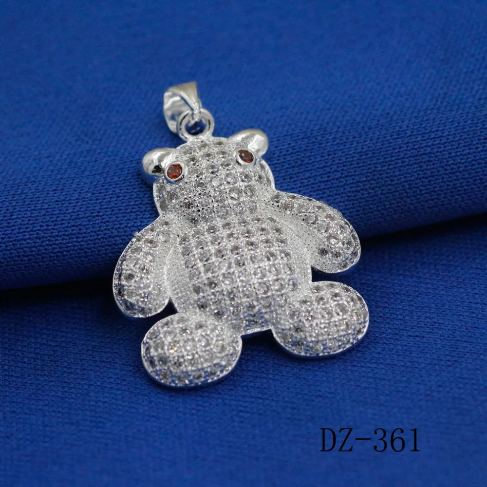 

Exquisite luxury panda 925 sterling silver inlay zircon pendant modern beautiful pendant for female charm pendant