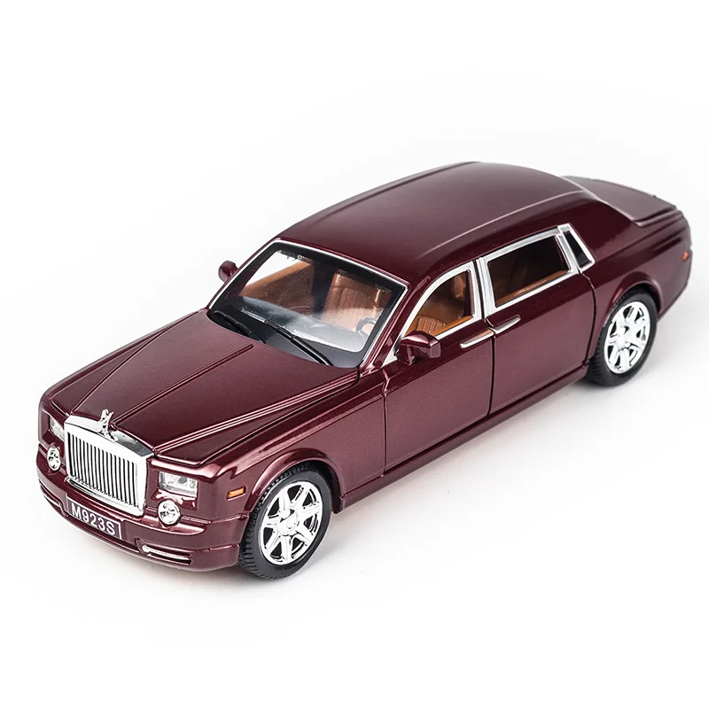 Kopen KIDAMI Rolls Royce 124 Schaal Diecast Voertuig Model Speelgoed Pull Back Sound Light Gift Collection voor Kinderen Volwassen