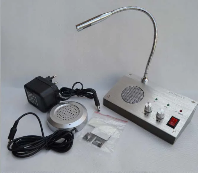 

ZHUDELE 9908 Dual-Way Bank Office Store Station Window Microphone Audio Record Intercom Interphone Speaker for Counter
