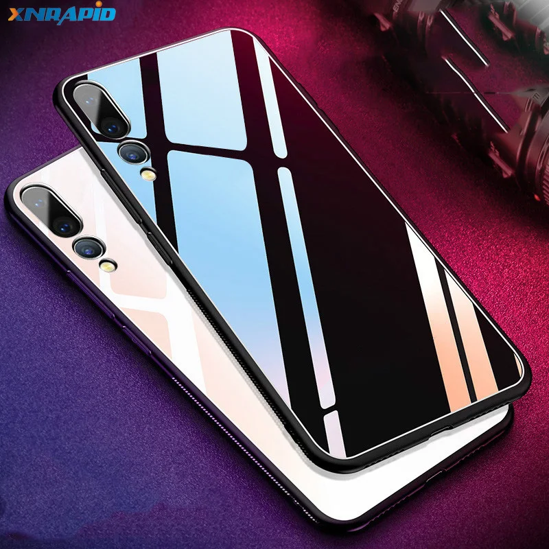 

Tempered Glass Case For Huawei P30 Pro P30 P30 Lite Case Hard Glass Back Cover For Huawei P30 Pro With Silicone Frame Shockproof