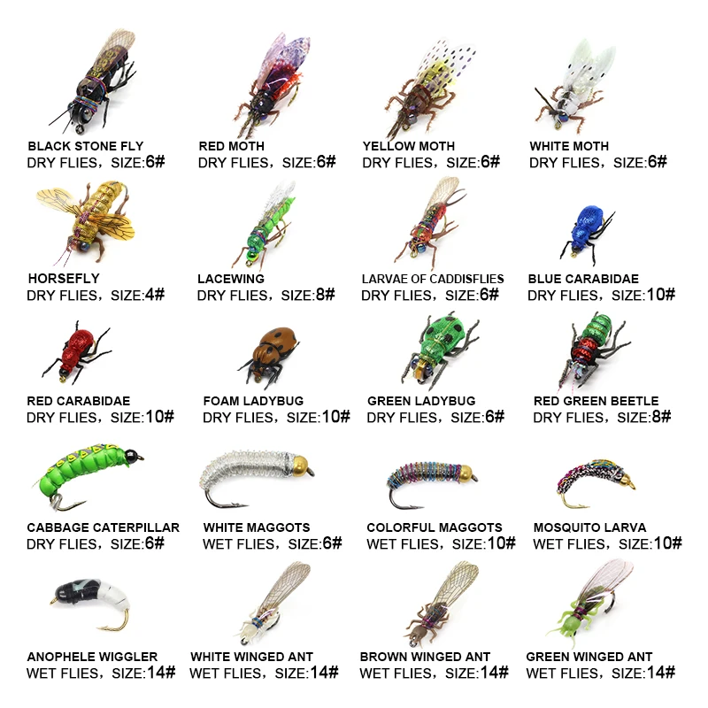 Fly Fishing Flies Collection Dry Wet Nymph Fly Assortment with