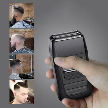 

Electric Reciprocating Hair Shaver Kemei Rechargeable Cordless Shaver for Men Double Blade Rechargeable Hair Trimmer Razor