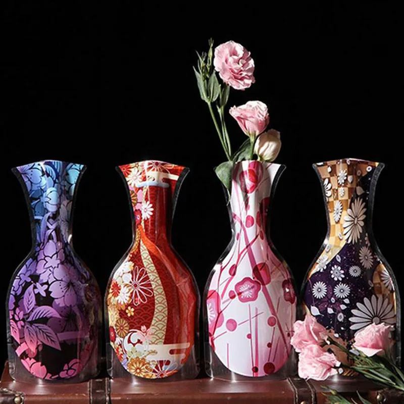 100pcs-Plastic-PVC-Foldable-Unbreakable-Flower-Vase-Creative-Household-Novelty-Items-Home-Office-Decorative-Product-ZA5562