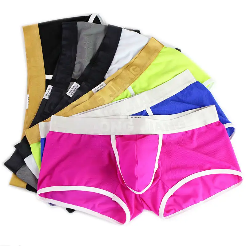 

6Pcs/Lot Men's Underwear Boxers Sexy Bulge Pouch Boxer Shorts Trunks Ultra Thin Underpants Ice Slim Males Bottoms Knickers New