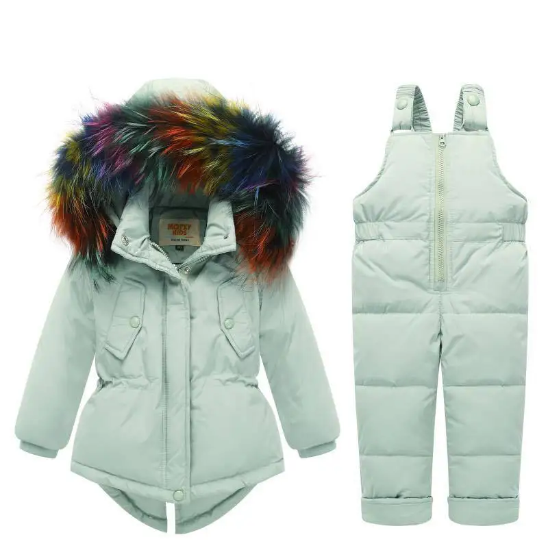 

2018 Russian Winter Children Clothing Sets Boys Warm Duck Down Jacket for Baby Girl Children Coat Snow Coat Kids Suit Fur Collar