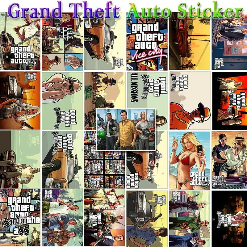 25 шт. Grand Theft Авто Приключения стрельба игра наклейка для домашнего декора на ноутбук наклейка скейтборд багажник каракули игрушка