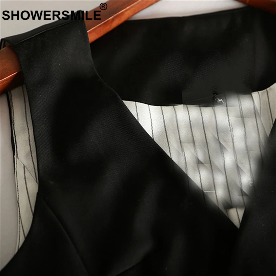 RAINIE SEAN Formal Vest Suit Women Short Office Wear Vests Waistcoat Female Black Vintage Spring Slim Fit Sleeveless Waist Coat
