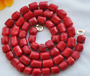 

huij 004906 natural 35" 13x15mm massive red coral bead NECKLACE