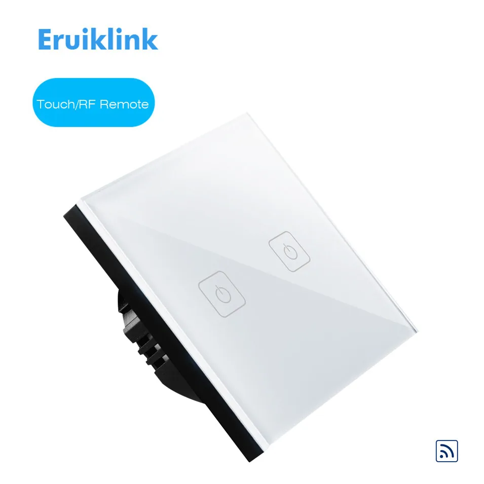 

Eruiklink EU Type Remote Control Switch 1gang 2gang 3Gang 1 Way, RF433 Smart Wall Switch, Wireless Remote RF Touch Light Switch