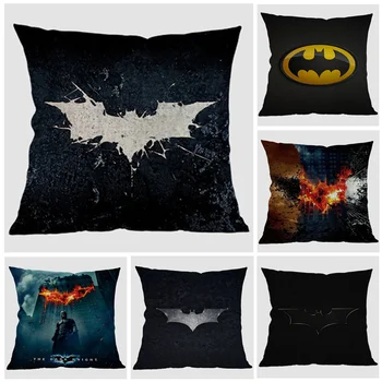 

2017 New Superheros Batman black Classic Logo Print Cushion Cover Home Textile Decorativas Cojines Throw Pillows Without Filling