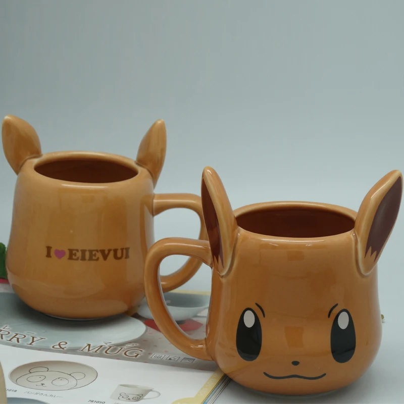 Cute Pikachu Eevee Coffee Mug Pocket Monster Tea cup Ceramic cup Porcelain Mugs