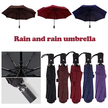 

Windproof Three Folding Automatic Umbrella Rain Women Auto Luxury Big Windproof Umbrellas Men Frame Wind Resistant parasol