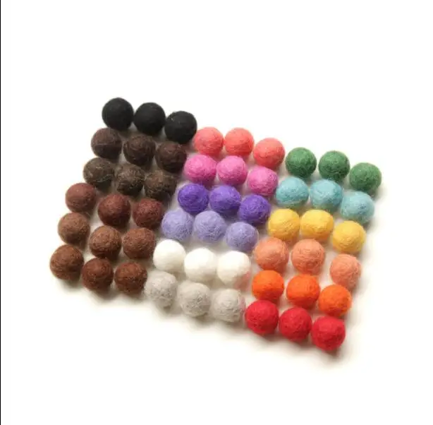 

1Pc 100% Wool Felt Balls - Round Wool Felt Balls Pom Poms Mixed color wholesale 15MM