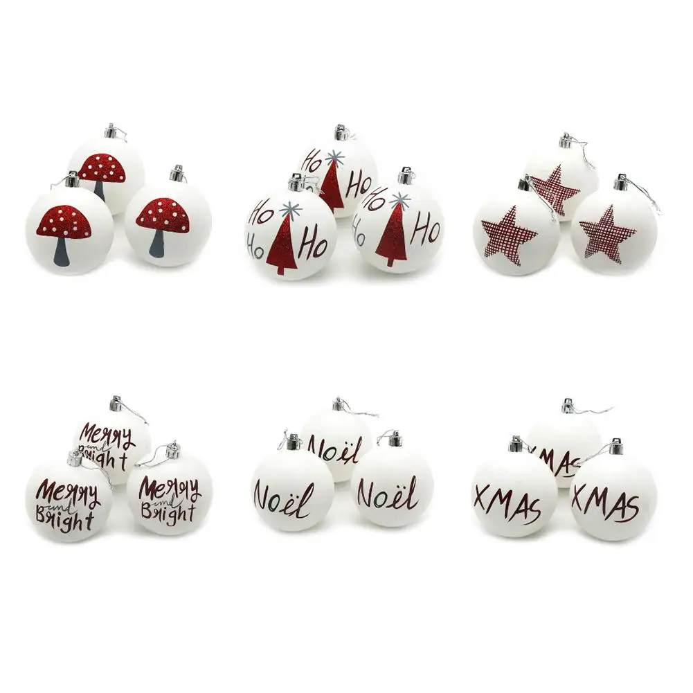

White Matte Christmas Balls 3PCS Christmas Decorations Christmas Tree Pendants