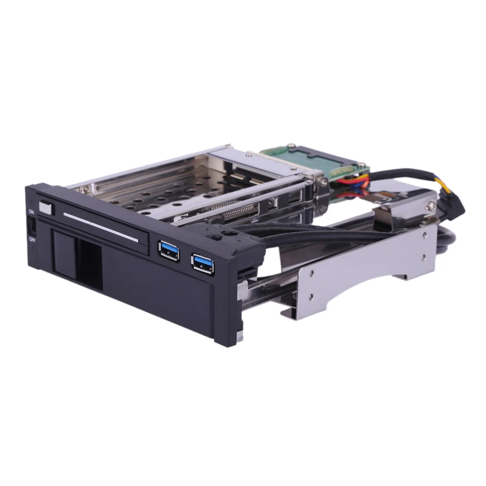 2018 Dual Bay 3.5+2.5 Inch SATA III Hard Drive HDD & SSD Tray Caddy Internal Mobile Rack Enclosure with USB 3.0 Port Hot Swap -