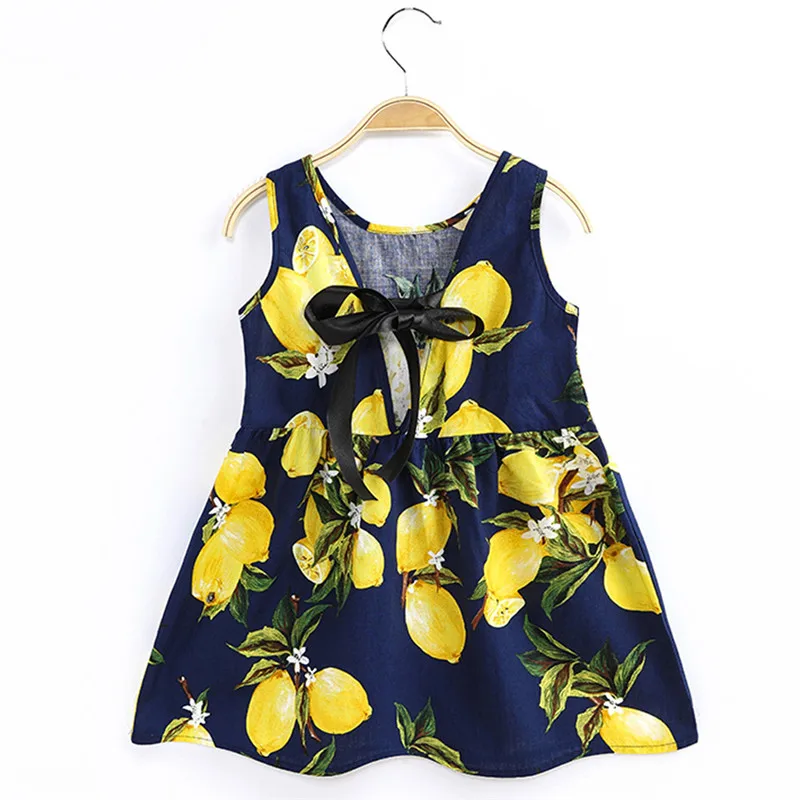 

Toddler Baby Kids Girls Sleeveless Lemon Fruit Girl's summer dress Princess Dresses Clothes sukienka dla dziewczynki #sg