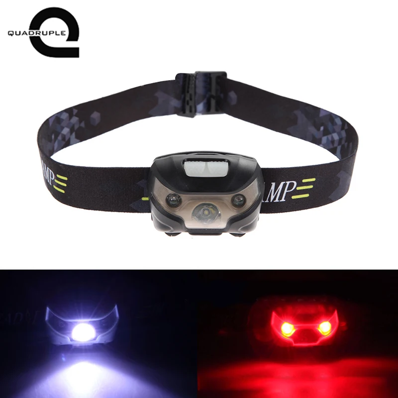 

Quadruple LED Body Motion Sensor Headlamp Mini Headlight Rechargeable Outdoor Camping Flashlight Head Torch Lamp With USB