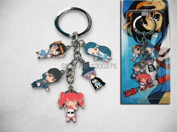 

Cartoon movie tv alloy colorful keyring anime cosplay Haruhi Suzumiya metal figures Nagato Yuki keychain