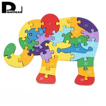 

Cartoon Animals Elephant Dimensional Puzzle Baby Educational Toys Children Intellectual Developmental Wooden Puzzle Gift Toy P20