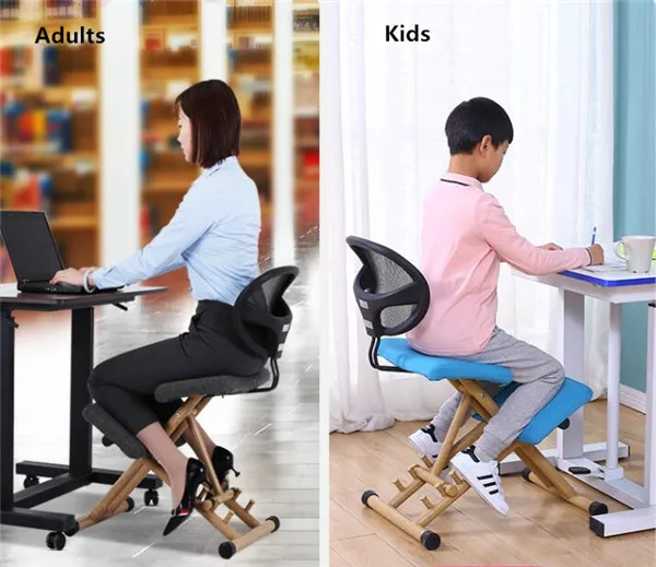 Регулируемые кресла на коленях эргономичный стул на коленях Регулируемый табурет для дома и офиса на коленях компьютерный стул со спинкой