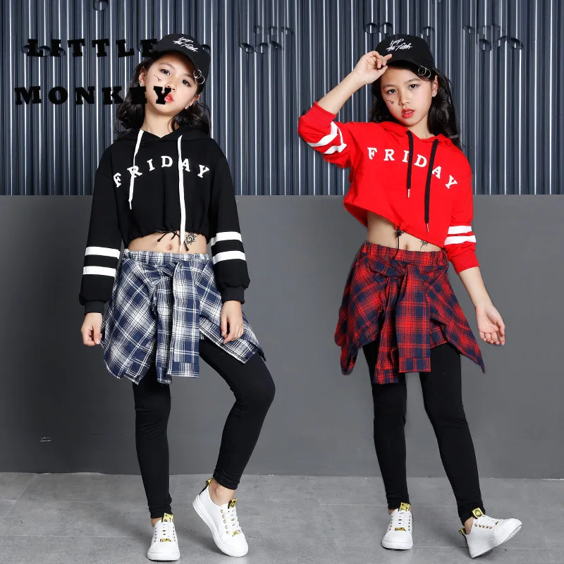 

Kids Girls Culottes Sweatshirt Hip Hop Clothing Clothes Jazz Dance Costume for Girls Ballroom Dancing Pullover Streetwear