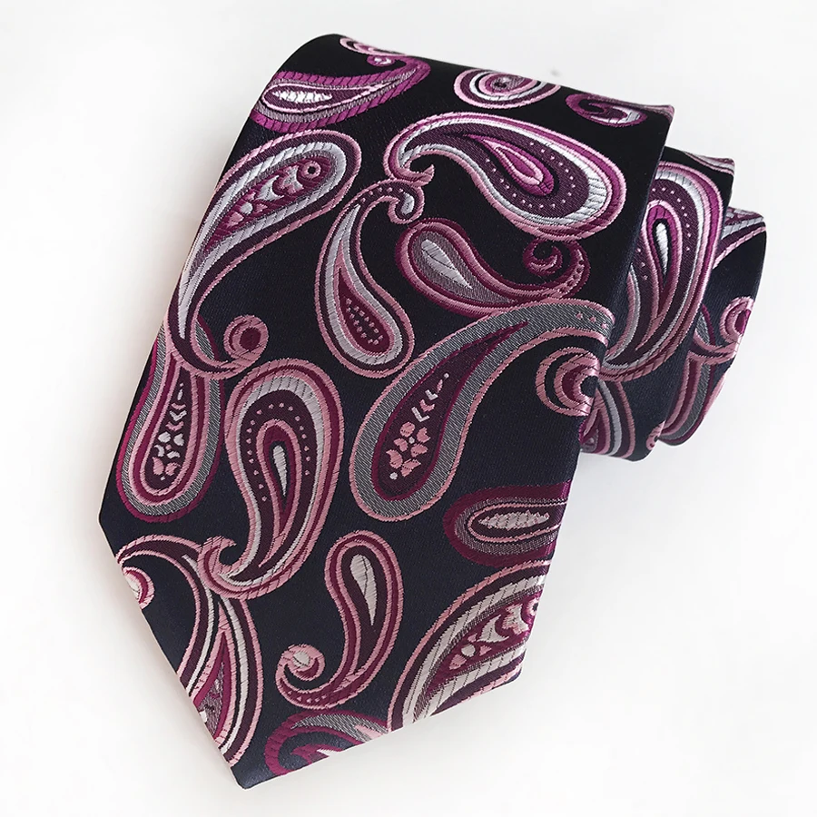 8 см дизайнер Для мужчин галстук Уникальный Классический Пейсли связи для Свадебная вечеринка встречи (10 Цвета для выбора)