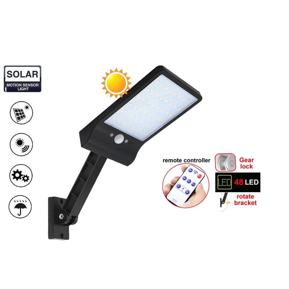 

48 led Solar Led Garden Lawn Lamps Outdoor Decoration Lightg Lights Motion Detection Wall Lamp spotlight floodlight