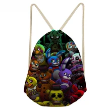 ThiKin Five Night at Freddy Printed Cartoon School Backpack for Girls Boys Drawstring Bags Kids Backpack Bolsas Feminina