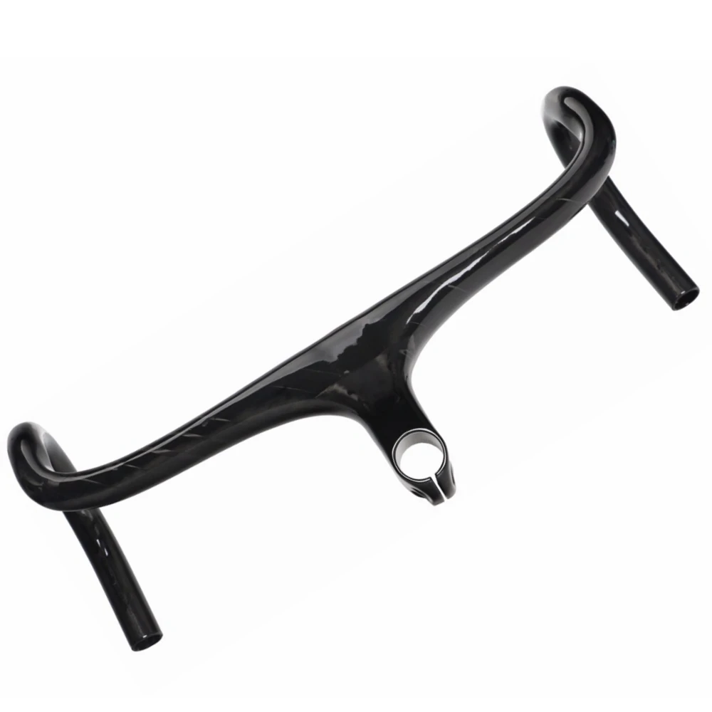 

Glossy Full UD Carbon Integrated Road Bicycle Handlebar Drop Bar With Stem Cycling Bike Handlebars Road Bicycle Parts 275g