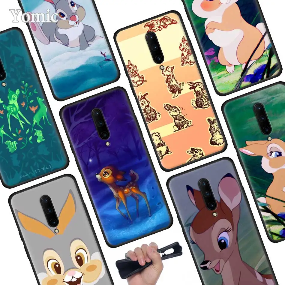

Bambi Thumper Black Soft Case for Oneplus 7 Pro 7 6T 6 Silicone TPU Phone Cases Cover Coque Shell