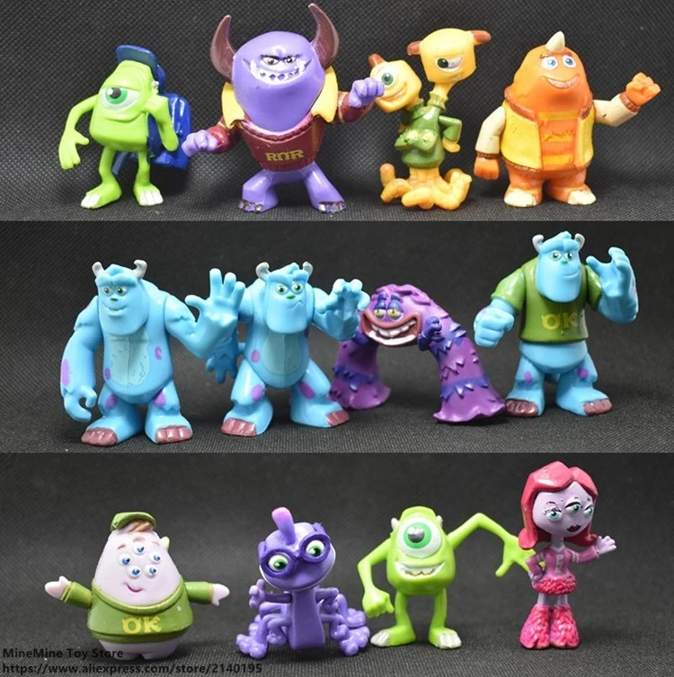 

ZXZ Monsters University Mike Wazowski James P.Sullivan 3-5cm 12pcs/set Action Figure Anime Mini Collection Figurine Toy model