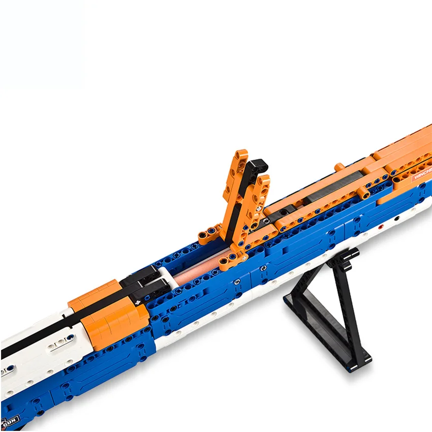 501pcs Self-locking Bricks DIY Building Gun Block Toys Outdoor Simulated Shooter M1887 Model Foam bullets Kit Gift for Boy Kid