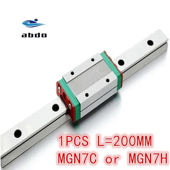 

High quality 1pcs 7mm Linear Guide MGN7 L= 200mm linear rail way + MGN7C or MGN7H Long linear carriage for CNC XYZ Axis