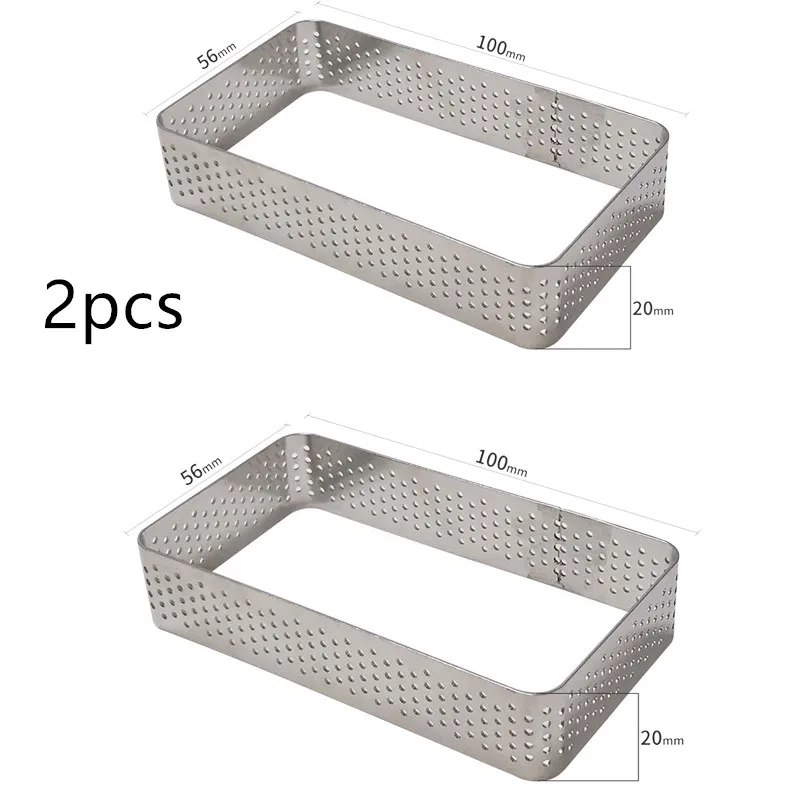 2pcs rectangle Круглый Тарт, пирожное, 3D силиконовая форма для выпечки, для муссов и десертов, формы для выпечки, инструмент для выпечки, дизайн торта, форма для торта - Цвет: 2pcs rectangle