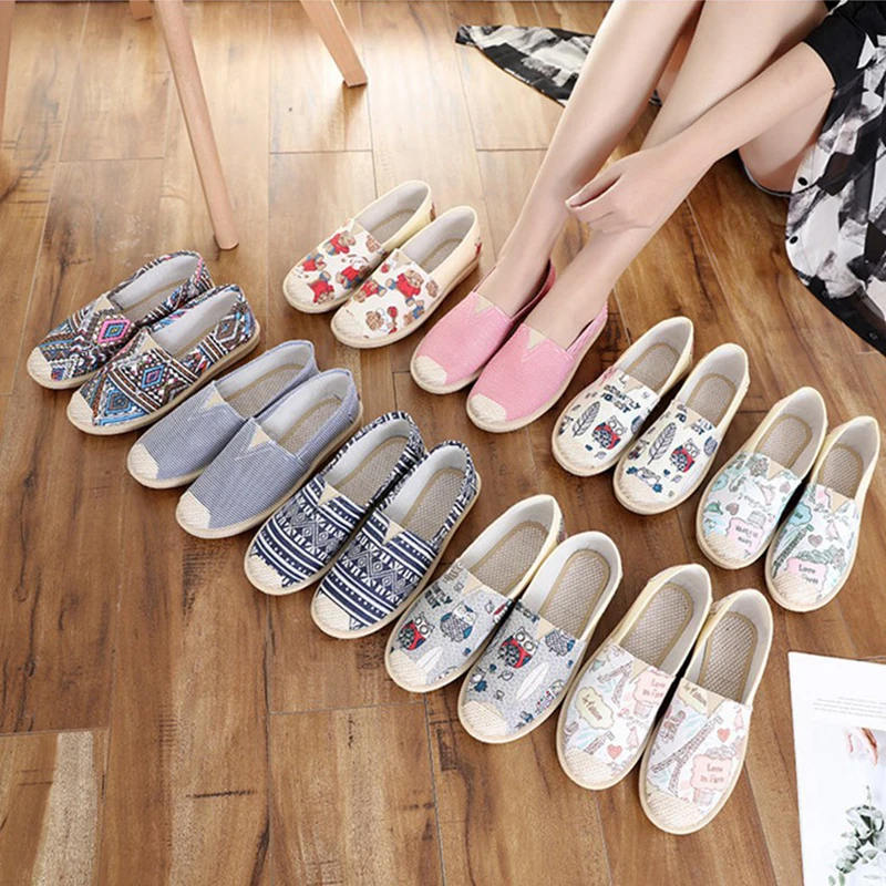 

2019 New Casual Women Canvas Slip-On Shoe Shoes Breathable Durable Anti-slip Espadrille for Summer WML99