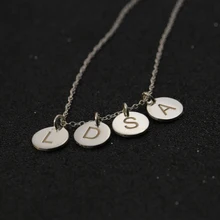 font b Customized b font font b Engraved b font Initals Discs Necklace Solid Silver